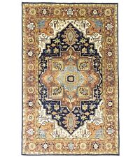 Geometric Vintage Style Farmhouse 6X9 Heriz Serapi Oriental Rug Wool Boho Carpet picture