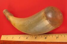 ANTIQUE BLACK POWDER HORN FOR MUZZLE LOADER RIFLE GUNPOWDER AMMO HUNTING MUSKET picture
