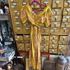 VTG 60'S NANI LIBERTY HOUSE OF HAWAII YELLOW FLORAL DRESS SIZE S picture