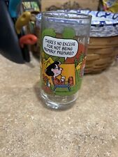 Vintage Peanuts McDonalds Glass Cup Camp Snoopy Lucy Retro Collectible picture