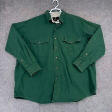 Vintage Browning Button Up Shirt Mens 2XL Green Long Sleeve 100% Cotton Hunting picture