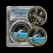 PALAU. 2000, 1 Dollar - PCGS PR69 -  Marine Life Protection, Swordfish, Rare picture