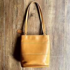 [Excellent-] Vintage Old Coach 9099 Tote Bag Shoulder Bag leather mustard color picture