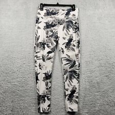 Jockey Yoga Sports Pants Womens Small Black White Floral Compression 28x25 picture