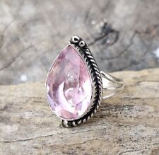 Rose Quartz Ring 925 Sterling Silver Handmade Jewelry Beautiful All Size MO376 picture