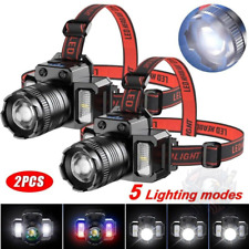 2 x Super Bright Headlamp Rechargeable Headlight Head Torch Work Lamp Flashlight picture
