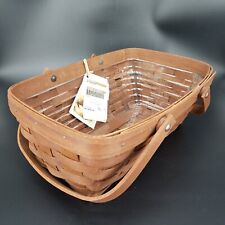 Longaberger 2009 Rich Brown Chore Basket + Protector+Product Card Swing Handles picture