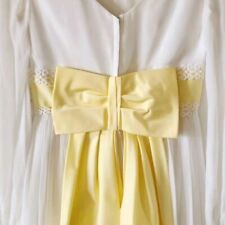 Vintage 1960s Gown/Maxi Dress, Yellow Bow, Chiffon, XS/S, Wedding, Party picture