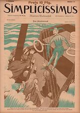 1897 Simplicissimus - Art Nouveau Jester and the Sinking Ship, , Extremely Rare picture