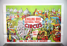 Vintage 1984 Ringling Bros Centennial Parade Circus Poster Banner Cincinatti OH picture