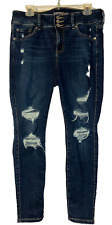 TORRID Premium Jeans Women's Sz 12S Blue Distressed Super Soft Stretch Jeggings picture