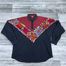 Vintage Roper Western Shirt Mens Large Geometric Aztec Southwestern Tribal picture