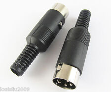 1pc 5 Pin DIN Plug Male Connector, Plastic Handle NEW picture