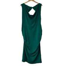 Lane Bryant Dress Womens 18 Green Control Tech Ruched Sleeveless Fitted Career picture