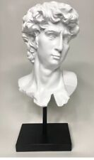 Classic Greek David 12.2” High Antique White Bust Sculpture Modern Style New picture