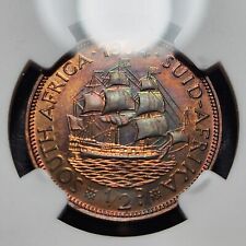 Toned Proof 1954 South Africa 1 /2 Half Penny | NGC PF64RB picture