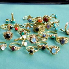 BULK SALE  Mix Gemstone Ring Wholesale Lot Brass Tiny fashion Rings picture