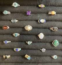 Lot of Precious Gemstone 925 Sterling Silver Rings Jewlery Vintage To Modern picture