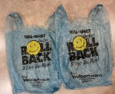 Bundle vintage Walmart plastic bags Roll Back smiling face Year 2001 picture