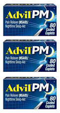 Advil PM Nighttime Pain Reliever Sleep Aid (80 Caps) EXP 06/25 - 3 SEALED (240) picture