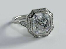 Art Deco Vintage Style 3Ct Lab Created Diamond Engagement 14k White Gold FN Ring picture