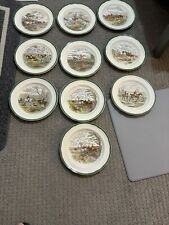 10 DINNER PLATES ~ SPODE, THE HUNT PATTERN ~ FINE CHINA picture