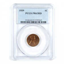 1939 Lincoln Wheat Cent PR 63 RD PCGS Penny 1c Proof Coin SKU:CPC7397 picture