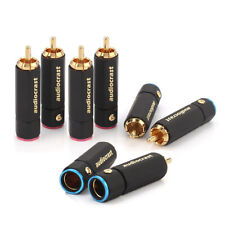 8pcs Gold Plated Hi-Fi RCA Plug Screw Lockable A/V Connector Audio Cable Adapter picture