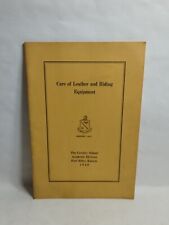 Vintage 1941 Calvary School Care Of Leather And Riding Equipment Book picture