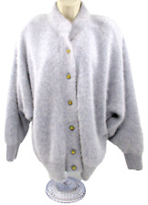 VINTAGE Belldini Lavender Lined Button Front Ultra Soft Cardigan Sweater ANGORA picture