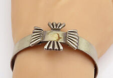 WELLS 925 Sterling Silver - Vintage Fluted Detail Smooth Cuff Bracelet - BT1830 picture