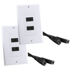 HDMI Wall Plate (2 Port) Built-In Flexible Hi-Speed HDMI Cable with 4K Video 2PC picture