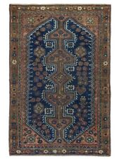 Vintage Blue Rust Green Rug,Oushak Turkish Oriental Handmade Rug,4'4''x6'5'' ft picture