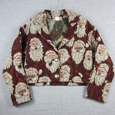 Painted Pony Jacket Womens Small RARE Red Santa Claus Western Tapestry Christmas picture