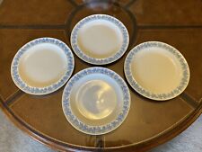 4 Vintage Wedgewood Queens Ware lavender blue cream 9 3/4” smooth edged Plates picture
