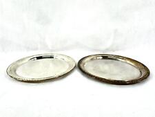 Lot of 2 Round Leonard Silver Plate Trays 12 Inch Floral And Fern Leaf Pattern picture