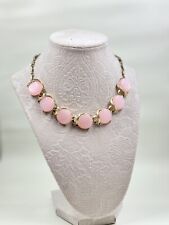 Vintage Coro Signed Glowy Pink MoonGlow Adjustable Necklace/Choker Gold Tone picture
