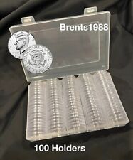 100 DIRECT FIT AIRTIGHT 30.6MM JFK HALF DOLLAR COIN HOLDERS CAPSULES picture