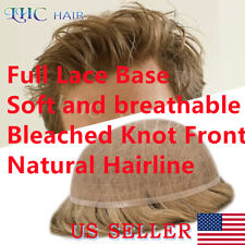 Mens Toupee Human Hair Replacement System Full French Lace Hairpiece For Men Wig picture