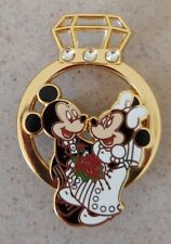 Fantasy Pin - Disney Mickey & Minnie Mouse Bride Groom Engagement Wedding Ring picture