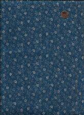 Antique 1870 French Floral Indigo Blue Fabric picture