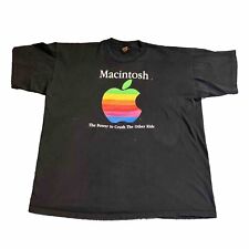 RARE Vintage APPLE Macintosh T Shirt The Power To Crush The Other Kids BLACK XL picture