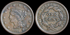 1841 Braided Hair Large Cent, Small Date, Fine+ Condition, , C6451 picture