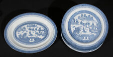 Wood & Sons Woods Ware Canton Blue Dinner Plates (6) with Platter circa 1917 picture