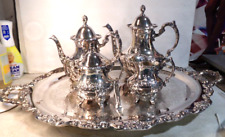 Vintage EPCA OLD ENGLISH by Poole Silver Plated COFFEE + TEA SERVICE SET 5pc Set picture
