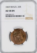 1869 Brazil 20R NGC-AU58 BN picture