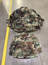 VTG US  Military Camo Cargo Jacket Shirt Medium X-short Woodland Combat BDU picture