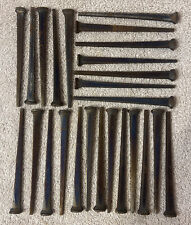 VINTAGE 4 INCH SQUARE NAILS QUANTITY OF 25. NEVER USED GREAT FOR CRAFTING. @@@@@ picture
