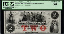 $2 18xx *SCARCE* Farmers & Mechanics Bank, Rochester, NH Obsolete Currency picture