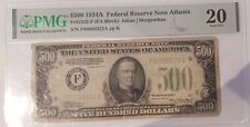 Rare 1934 A  $ 500 HUNDRED DOLLAR  F. R. N. #00060323 **PMG 20** Atlanta  picture